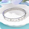 Hollow Heart 304 Stainless Steel Bangles for Women BJEW-Z092-11P-3