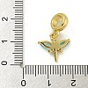 Rack Plating Brass Micro Pave Clear Cubic Zirconia European Dangle Pendants KK-Z067-29G-3