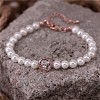 Acrylic Imitated Pearl Beads Bracelets BJEW-AA00086-02RG-5