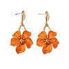 Flower Iron & Enamel Dangle Stud Earrings FS-WG46819-01-5