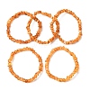 Natural Amber Beaded Stretch Bracelets for Women Men BJEW-D462-03-2