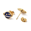 Enamel Planet with Star Stud Earrings with 316 Surgical Stainless Steel Pins EJEW-A081-06G-3