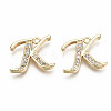 Brass Micro Pave Clear Cubic Zirconia Pendants KK-S360-053K-NF-2