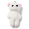 Bear Flocky Resin Pendants RESI-S010-06A-1