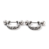 Braided 316 Surgical Stainless Steel Shield Barbell Hoop Earrings EJEW-Z050-58C-AS-1