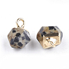 Electroplate Natural Dalmatian Jasper Charms X-G-S344-08D-2