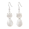 Natural Trochid Shell Dangle Earrings EJEW-JE07222-3