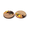 Transparent Resin & Walnut Wood Pendants RESI-N025-045-3