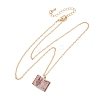 Brass Enamel Book Pendant Necklaces for Women KK-CBAF5B9-01G-08-2