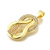 Brass Micro Pave Cubic Zirconia Pendants KK-Z104-10G-2