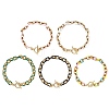 304 Stainless Steel Enamel Cable Chain Bracelets for Women BJEW-JB13595-2