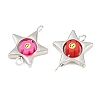 CCB Plastic Frame with Polymer Clay Beads Star Links Connector Charms KK-D103-09A-P-2