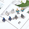 ANATTASOUL 4 Pairs 4 Colors Rhinestone Teardrop Stud Earrings EJEW-AN0002-28-7