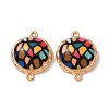 Printed Alloy Enamel Connector Charms AL-CBA2638-01D-1