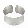 304 Stainless Steel Wide Open Cuff Bangles for Women BJEW-K230-03A-P-3