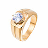 304 Stainless Steel Pave Clear Cubic Zirconia Finger Rings for Men FS-WG96A01-10-2