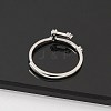 Constellations Rhodium Plated 925 Sterling Silver Micro Pave Clear Cubic Zirconia Adjustable Rings for Women RJEW-P130-01P-F-3