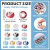 100Pcs 10 Colors Transparent Resin Rondelle European Beads RESI-TA0005-17-4