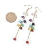 Round Gemstone Dangle Earrings EJEW-TA00473-3