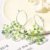 Acrylic Clover Hoop Earrings EJEW-M074-04P-3