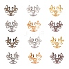 210Pcs 6 Colors 3-Petal Iron Bead Caps IFIN-CJ0001-66-4