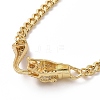 Cubic Zirconia Leopard Pendant Necklace with Brass Curb Chains for Women NJEW-G096-01G-02-3