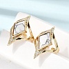 Brass Micro Pave Cubic Zirconia Cuff Rings for Women GG-CBA7610-11G-05-1