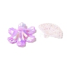 Rainbow Iridescent Plating Acrylic Beads OACR-U006-01G-2