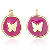 10Pcs Brass Enamel Pendants KK-BBC0020-43-7