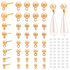 BENECREAT 40Pcs 4 Size Rack Plating Brass Ball Stud Earring Post KK-BC0009-94-1