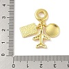 Rack Plating Brass Micro Pave Clear Cubic Zirconia Enamel European Dangle Charms X-KK-S380-28G-3