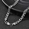6MM 304 Stainless Steel Cuban Link Chain Necklaces for Women Men NJEW-B134-01C-P-3