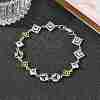 Brass Micro Pave Clear Cubic Zirconia Link Chain Bracelets for Women BJEW-C156-06C-GP-2