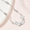 Brass Pave Clear Cubic Zirconia Clover Envelope Link Bracelets KK-CBA6980-18P-2