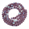 Imitate Austrian Crystal Bicone Frosted Glass Beads Strands EGLA-A039-T6mm-MB04-2