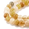 Natural Golden Silk Jade Beads Strands G-O199-04A-3