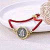 Alloy with Nylon Rope Slider Bracelets BJEW-Z156-02G-01-2