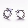Brass Micro Pave Cubic Zirconia Stud Earrings EJEW-P119-09-2