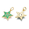 Brass Micro Pave Cubic Zirconia Enamel Charms ZIRC-Q200-025C-NF-2