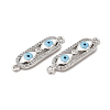 Brass Micro Pave Clear Cubic Zirconia Connector Charms with Enamel KK-E068-VB397-1-3