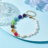 Chakra Theme Natural & Synthetic Mixed Gemstone Beaded Bracelet BJEW-JB10163-2