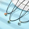 Alloy Enamel Dice Pendant Necklace with Polyester Cords NJEW-JN04515-3