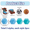 25Pcs 5 Styles Silicone Beads SIL-SC0002-08-2