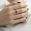 925 Sterling Silver & Clear Cubic Zirconia & Natural Agate Finger Rings FS-WG1BD13-02-4