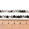 Natural Tourmalinated Quartz/Black Rutilated Quartz Beads Strands G-K305-21-C-01-3