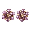 Glass Seed Beads Flower Stud Earrings EJEW-MZ00349-02-2