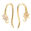 Brass Micro Pave Cubic Zirconia Earring Hooks X-KK-T063-015-NF-1