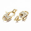 Brass Micro Pave Clear Cubic Zirconia Lobster Claw Clasps ZIRC-Q200-019-NF-2