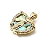 Brass Micro Pave Clear Cubic Zirconia Pendants CU-CBAF50C-01B-G02-2