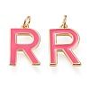 Brass Enamel Pendants KK-R139-01R-1